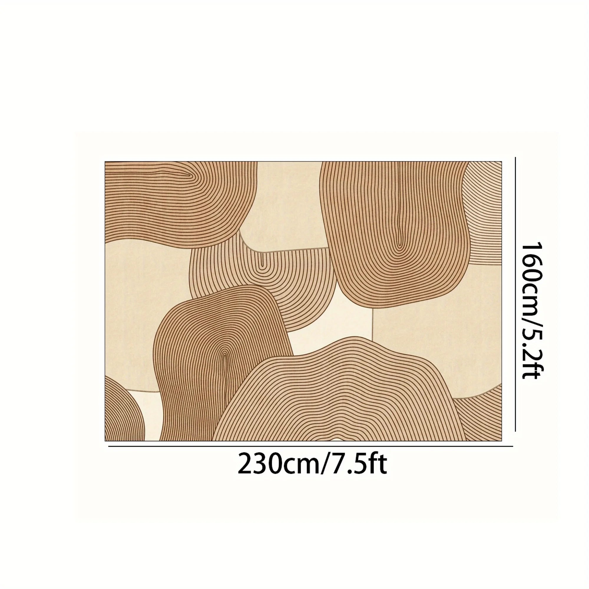 Cream Style Living Room Carpet Soft Modern Geometric Rug Non Slip Easy Clean Bedroom Office Floor Mat