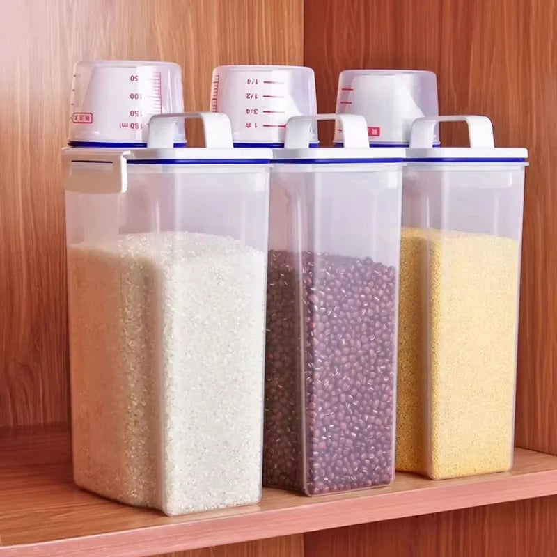 Airtight Rice Storage Container with Lid 2.5L Kitchen Food Storage Bin