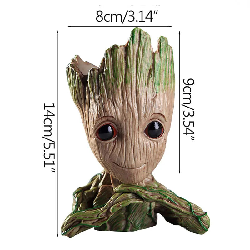 Mini Groot Figurine Home Decor Cartoon Tree Man Desk Ornament Creative Plant Holder Gift