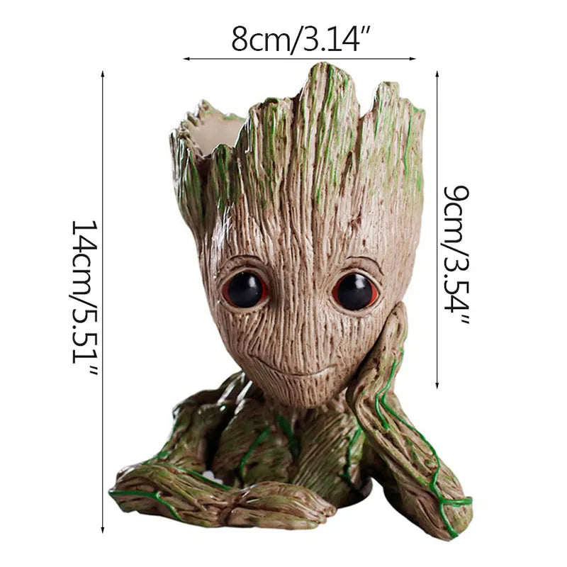Mini Groot Figurine Home Decor Cartoon Tree Man Desk Ornament Creative Plant Holder Gift