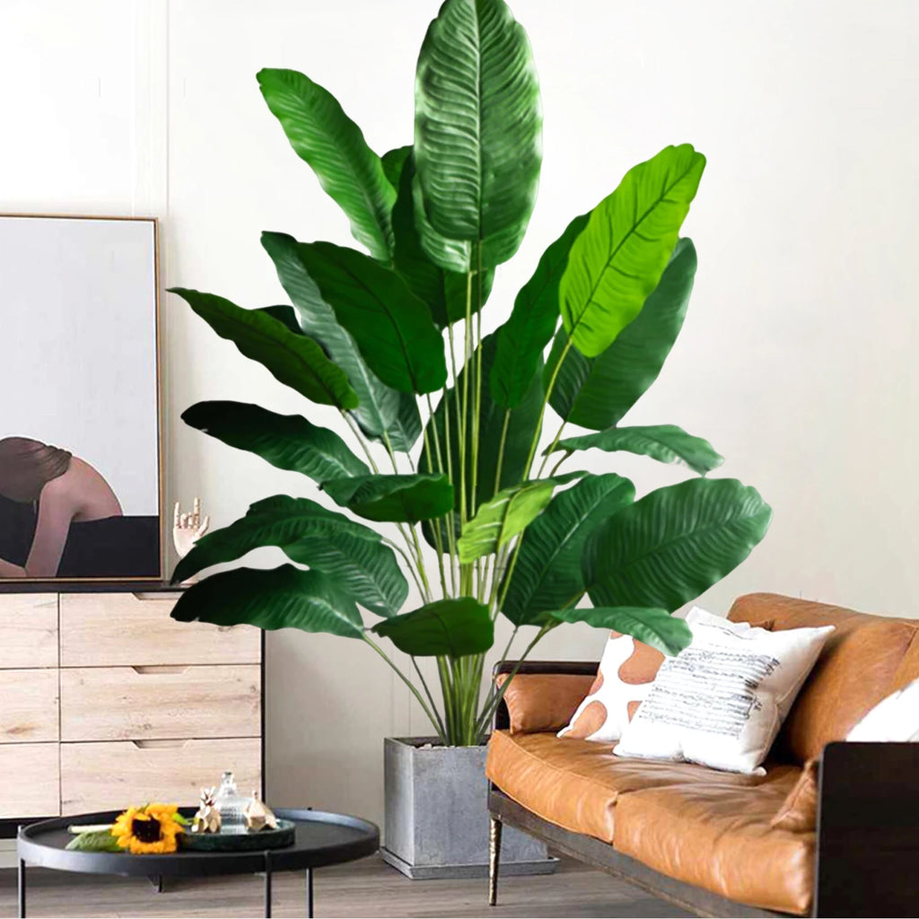 Large Artificial Tropical Palm Tree Banana Plant Real Touch Strelitzia Reginae Fake Plant for Home Garden Decor