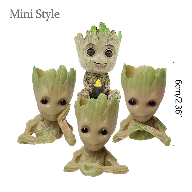 Mini Groot Figurine Home Decor Cartoon Tree Man Desk Ornament Creative Plant Holder Gift