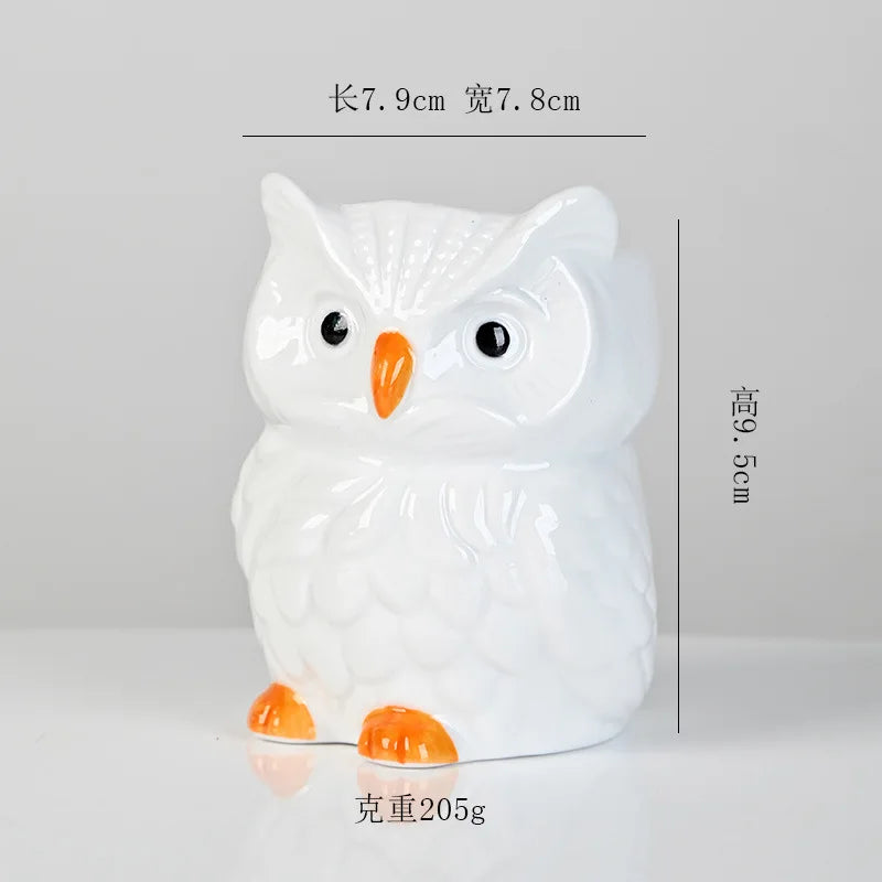 Mini Cute Owl Bonsai Ceramic Succulent Flower Pot