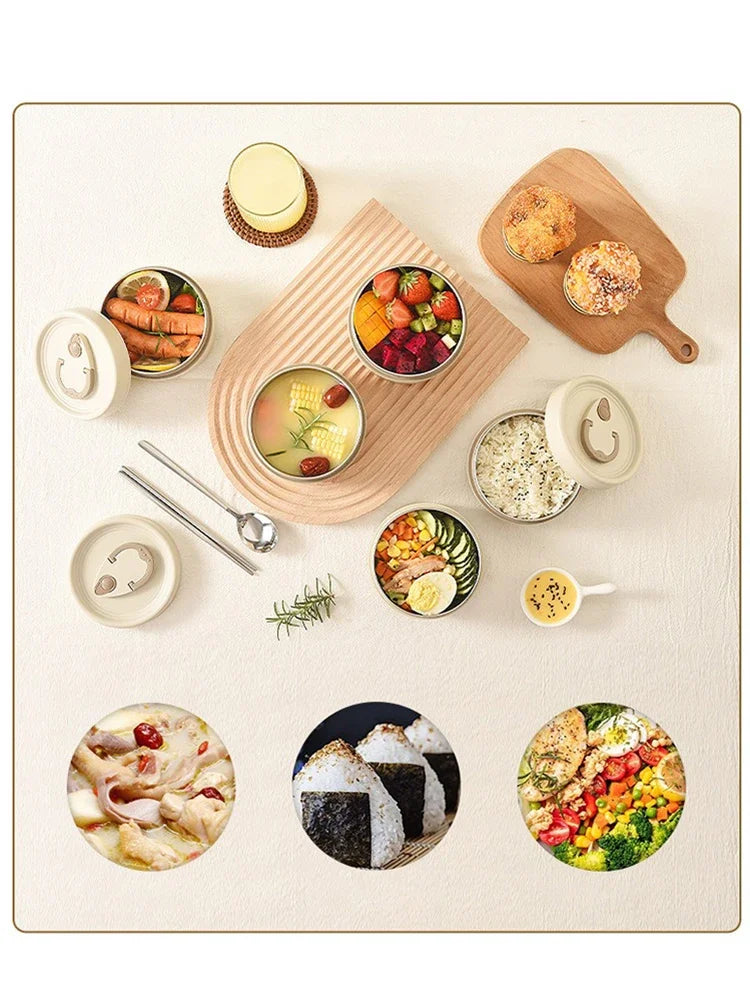 304 Stainless Steel Insulated Lunch Box Stackable Leakproof Bento Container Microwave Safe Food Storage