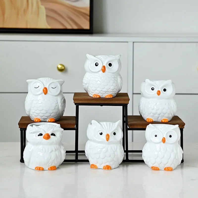 Mini Cute Owl Bonsai Ceramic Succulent Flower Pot