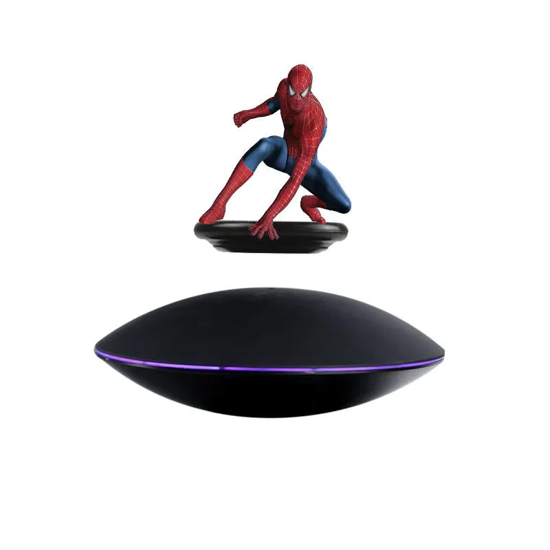 Magnetic Levitation Rotating Display Stand with LED Light Floating Base for Figures Jewelry Home Office Decor