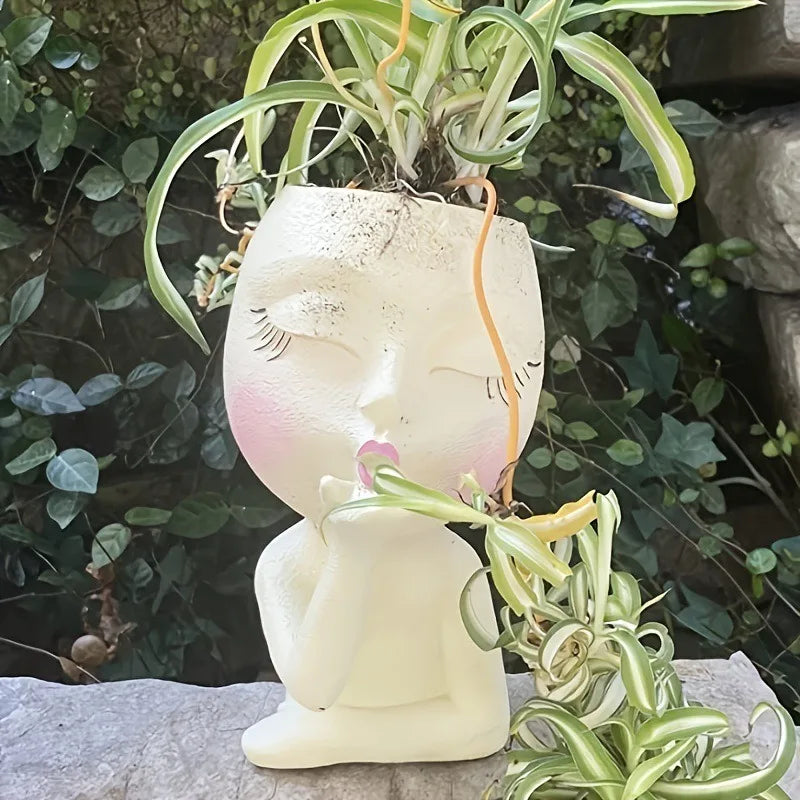 Creative Doll Resin Flower Pot Human Head Succulent Planter