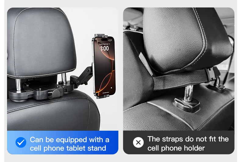 Leather Car Headrest Pillow Memory Foam Neck Support Cushion Adjustable Auto Accessory
