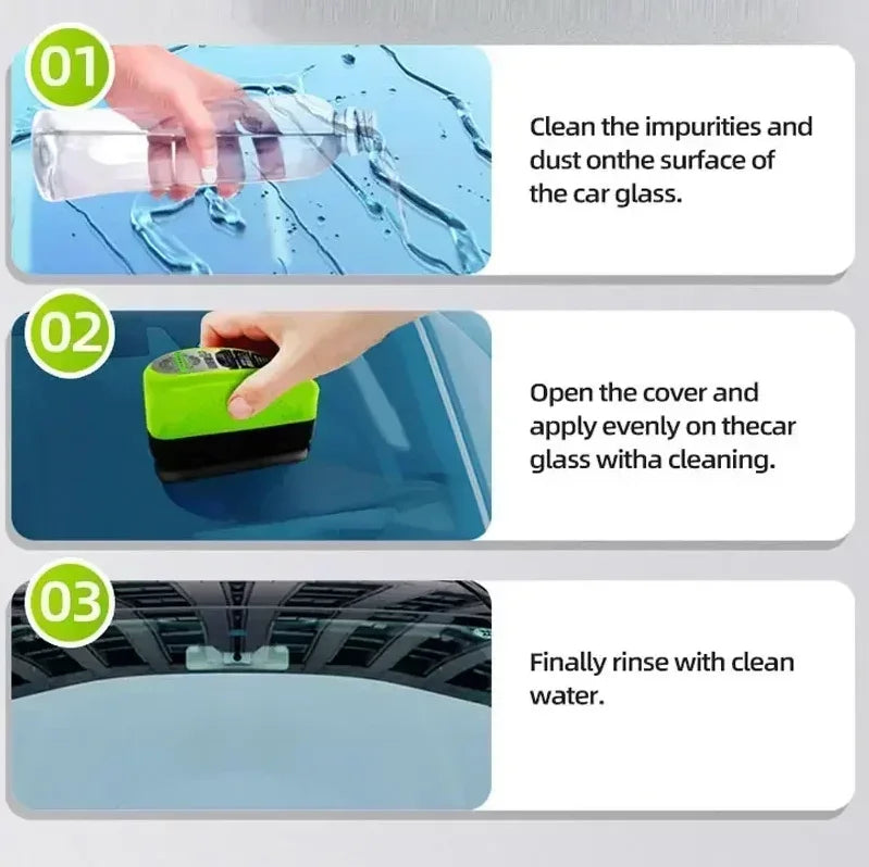 Car Glass Oil Film Remover Cleaner with Crystal Coating Protection 100ml Windshield Polishing Solution