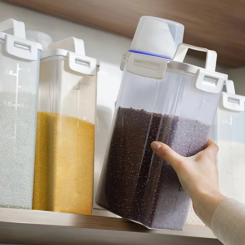 Airtight Rice Storage Container with Lid 2.5L Kitchen Food Storage Bin