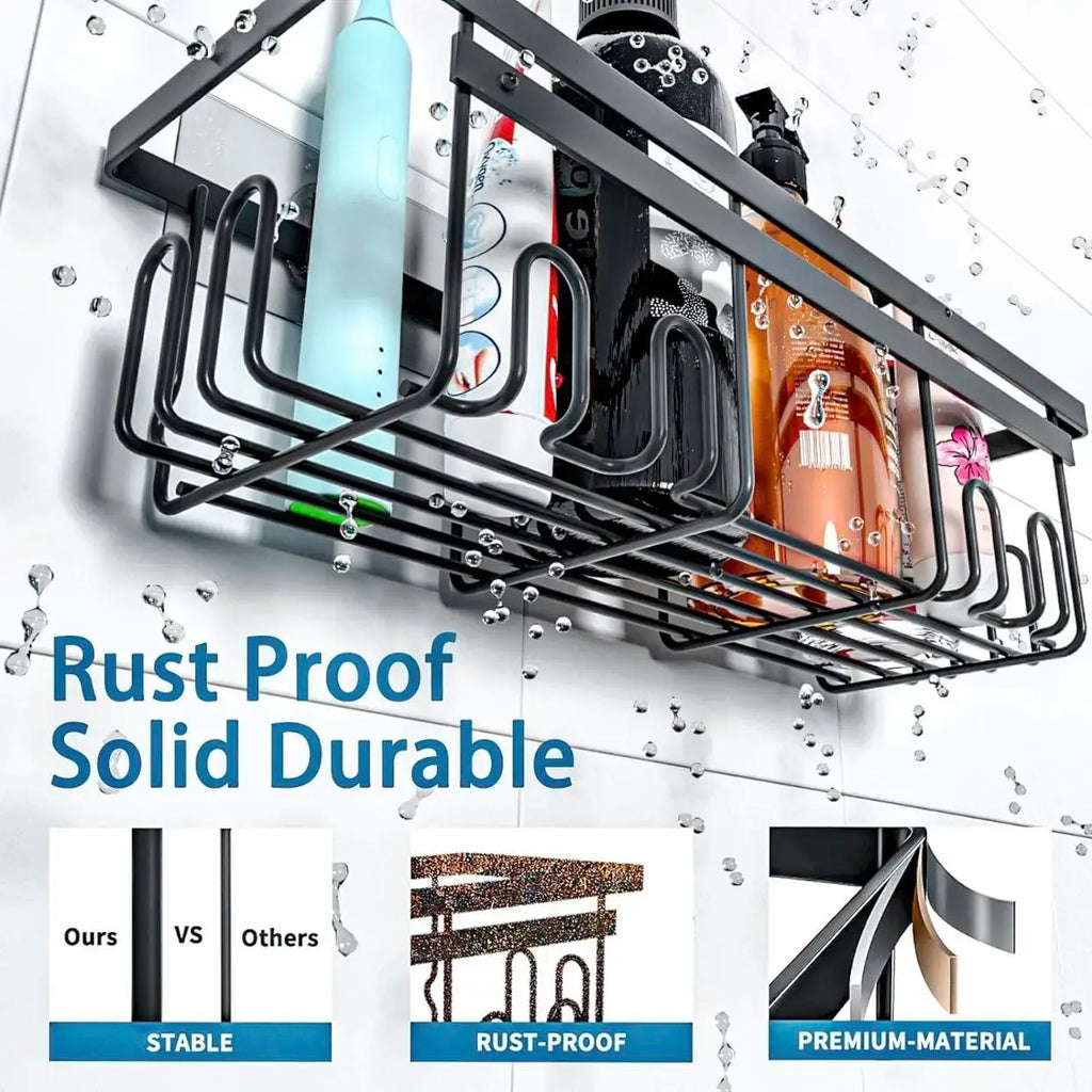 Premium Adhesive Shower Caddy Organizer Set 3 Pack / 5 Pack Rustproof Stainless Steel Bathroom Storage Shelf