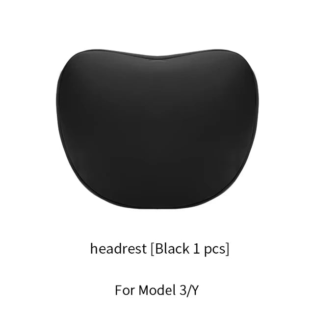 For Tesla Model 3 Y Car Neck Pillow Protective Lumbar Back Support Flocking High-Quality Headrest Lumbar Car Accessories
