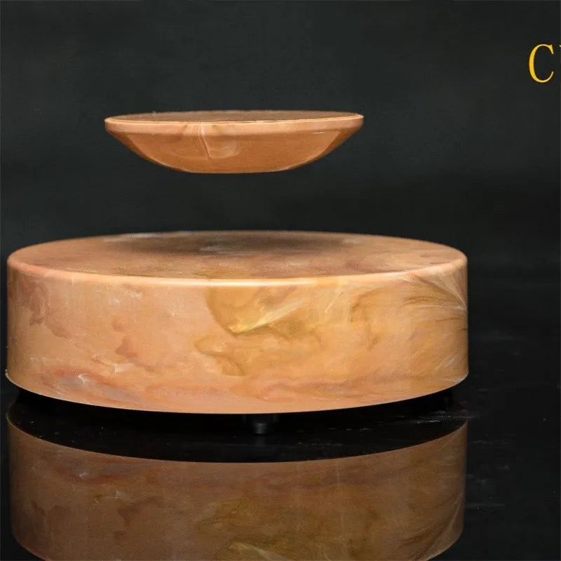 Magnetic Levitation Rotating Display Stand with LED Light Floating Base for Figures Jewelry Home Office Decor