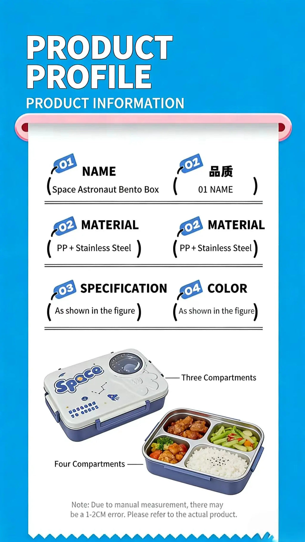 Food-grade stainless steel lunch box, student compartment plate, kids insulated bento box, kindergarten plate