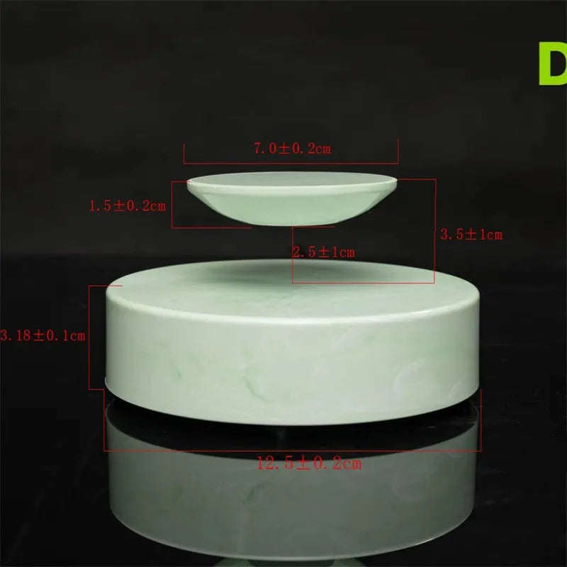 Magnetic Levitation Rotating Display Stand with LED Light Floating Base for Figures Jewelry Home Office Decor