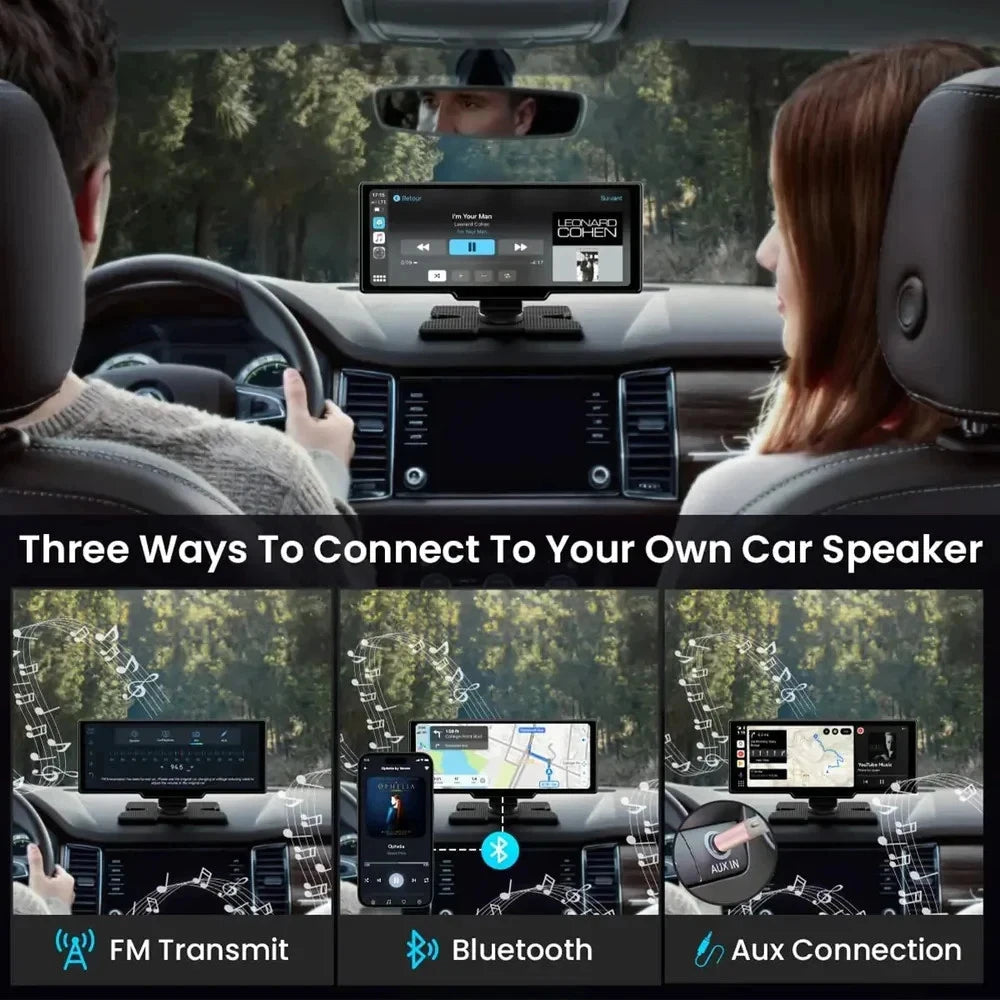 Ottocast AI 11.4 Inch Wireless CarPlay Screen Android 15 Smart Car Display with GPS and Split Screen