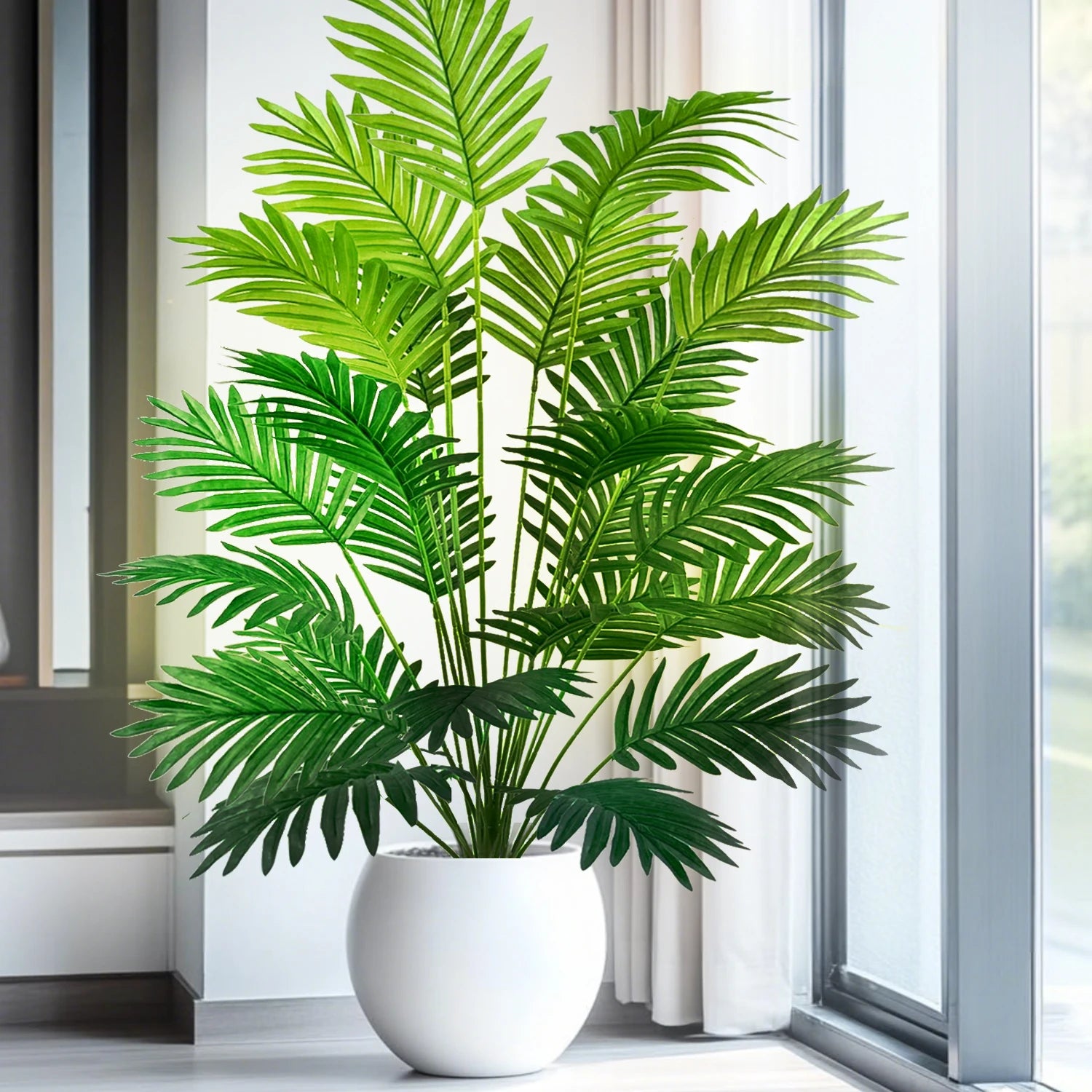 Artificial Palm Tree Decorative Leaves Tropical Fake Plant for Home and Garden Decoration