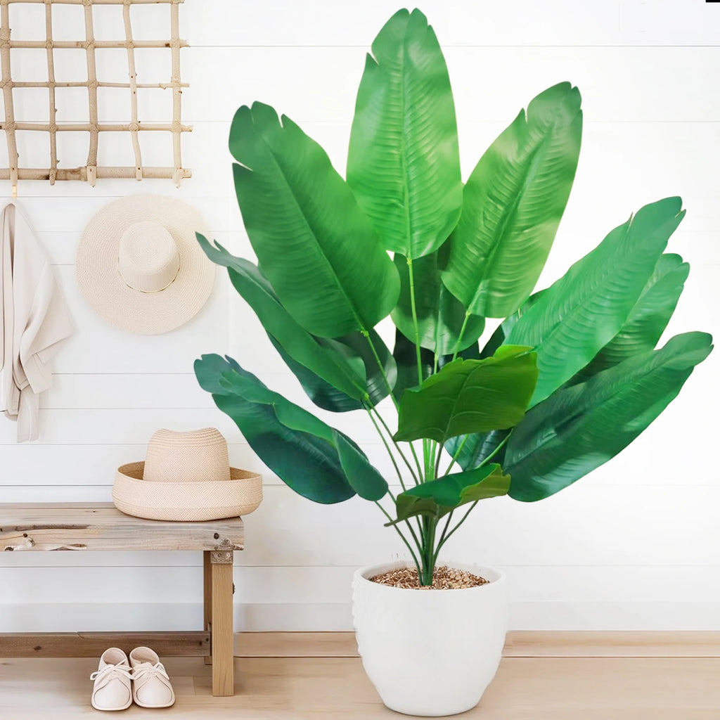 Large Artificial Tropical Palm Tree Banana Plant Real Touch Strelitzia Reginae Fake Plant for Home Garden Decor