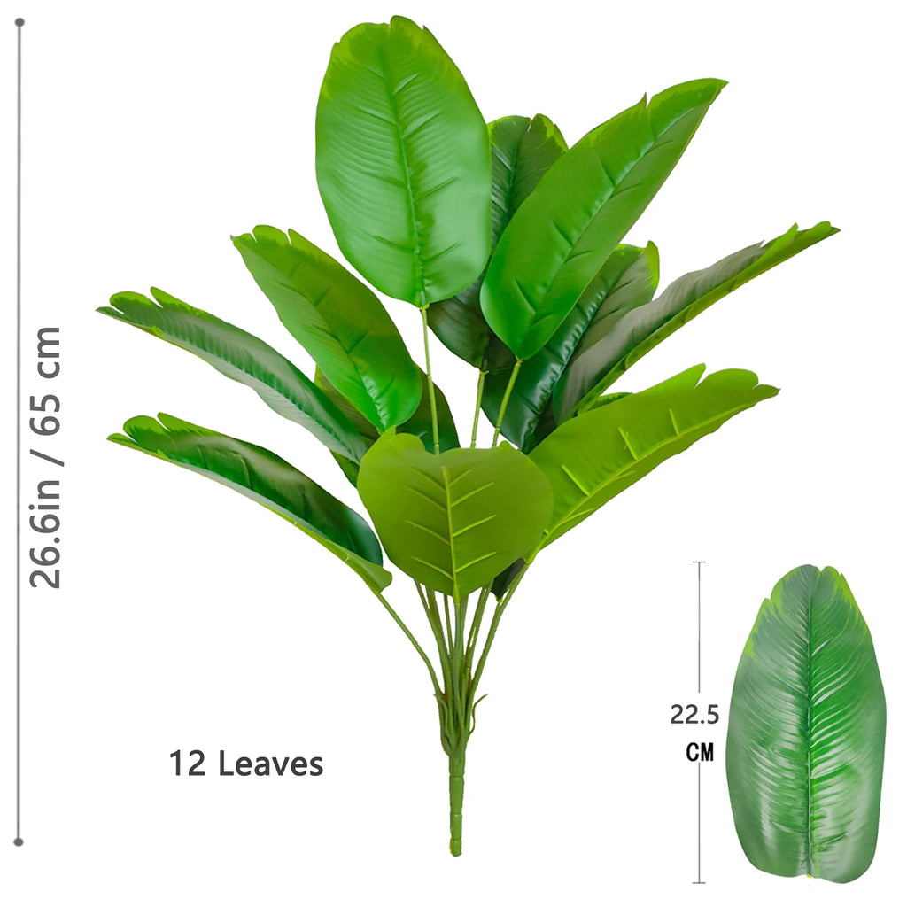 Large Artificial Tropical Palm Tree Banana Plant Real Touch Strelitzia Reginae Fake Plant for Home Garden Decor