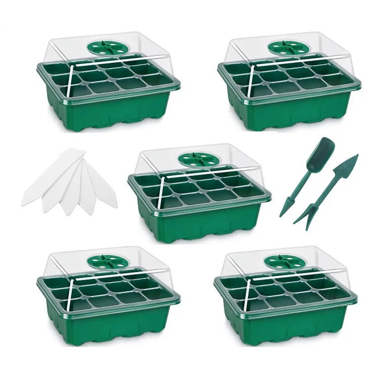 Seed Starter Tray Seedling Kit with Humidity Dome and Base Indoor Mini Greenhouse
