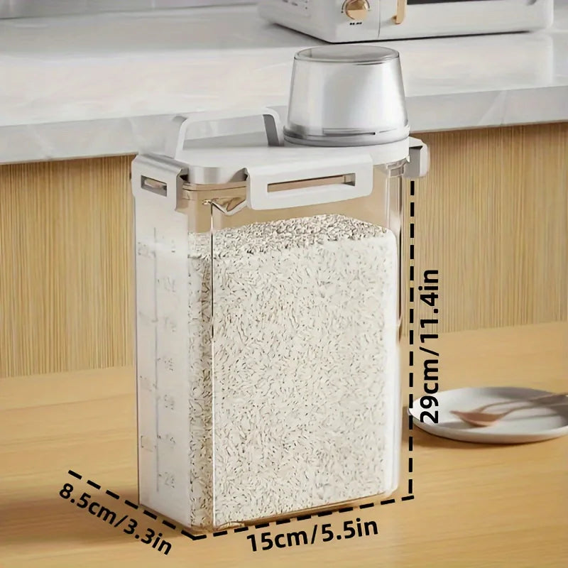 Airtight Rice Storage Container with Lid 2.5L Kitchen Food Storage Bin