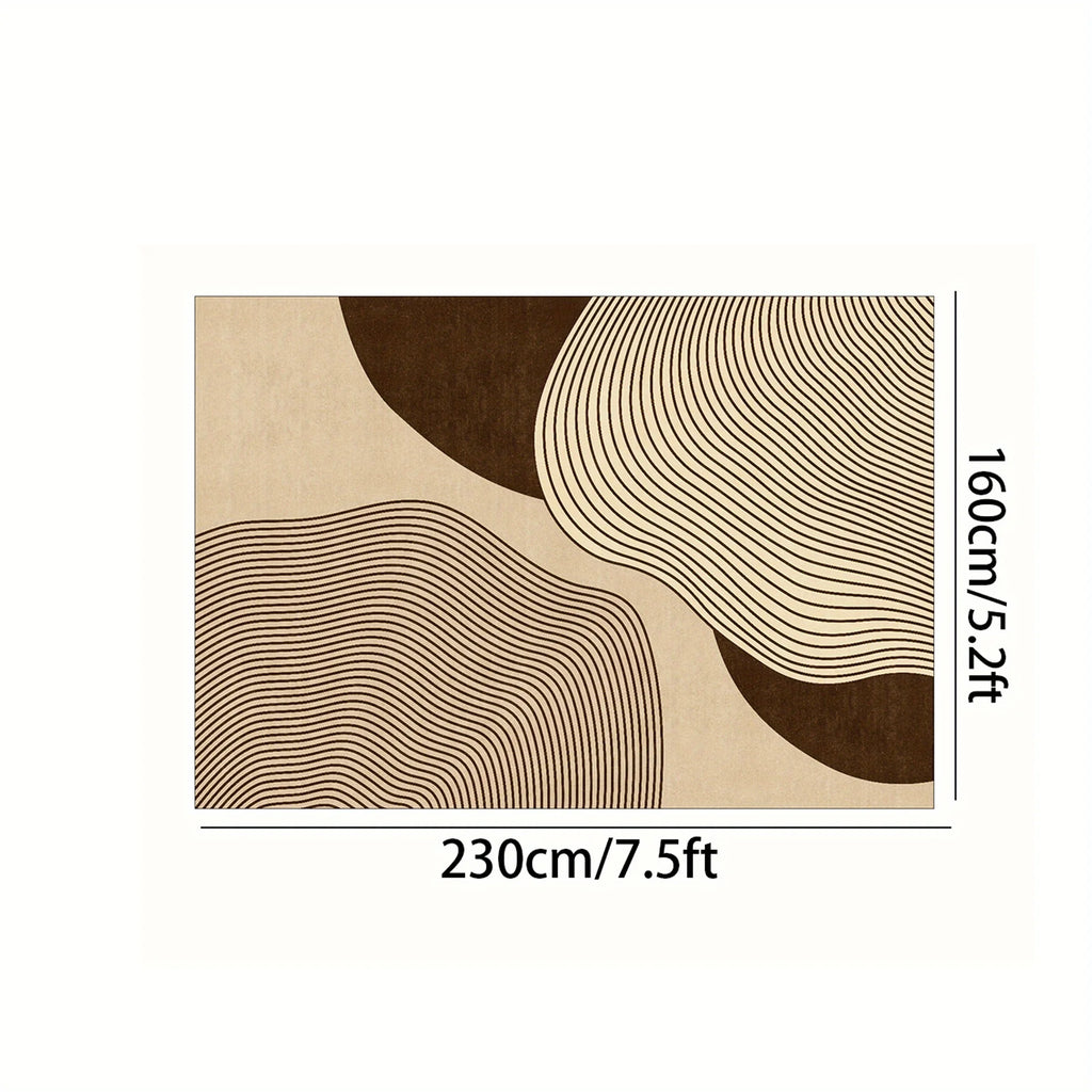 Cream Style Living Room Carpet Soft Modern Geometric Rug Non Slip Easy Clean Bedroom Office Floor Mat