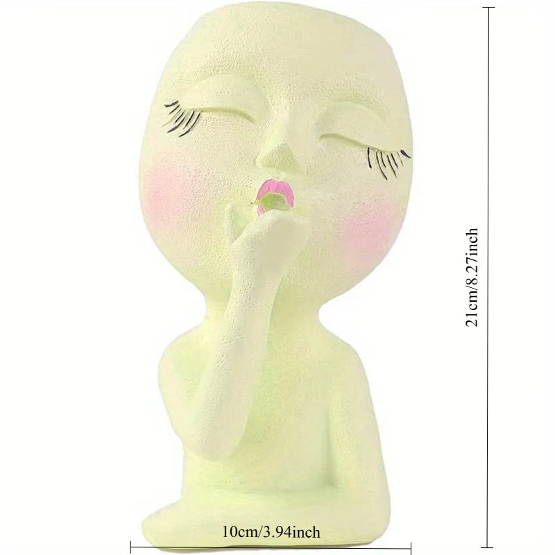 Creative Doll Resin Flower Pot Human Head Succulent Planter