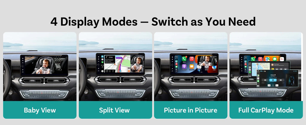Ottocast Cabin Care Wireless CarPlay Baby Camera 1080P HD Backseat Monitor with Night Vision