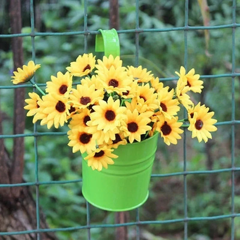 Hanging Metal Wall Flower Pot with Hook – Decorative Iron Balcony & Garden Planter