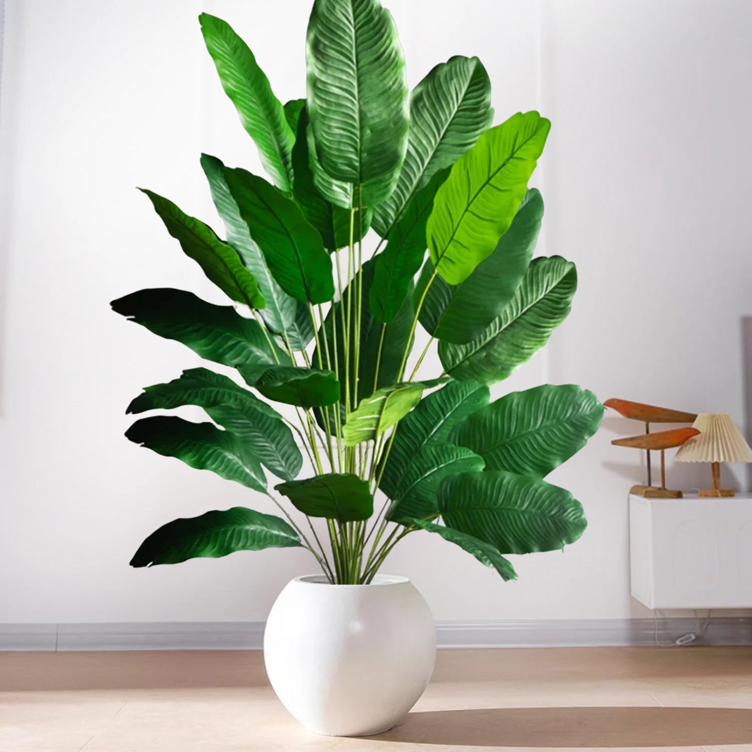 Large Artificial Tropical Palm Tree Banana Plant Real Touch Strelitzia Reginae Fake Plant for Home Garden Decor