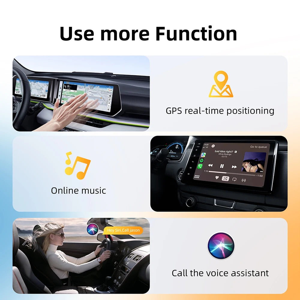2 in 1 Wireless CarPlay and Android Auto Adapter Plug and Play Smart Car Dongle