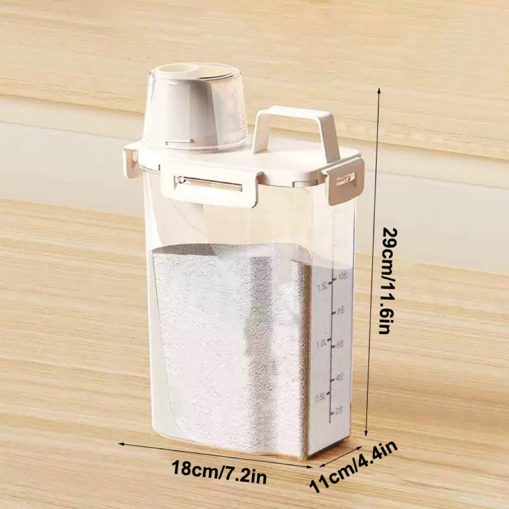 Airtight Rice Storage Container with Lid 2.5L Kitchen Food Storage Bin