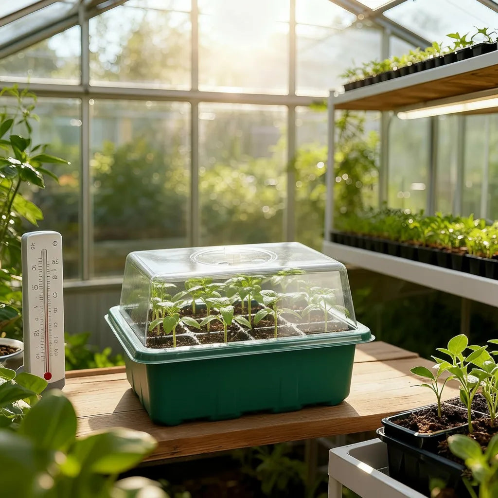 Seed Starter Tray Seedling Kit with Humidity Dome and Base Indoor Mini Greenhouse
