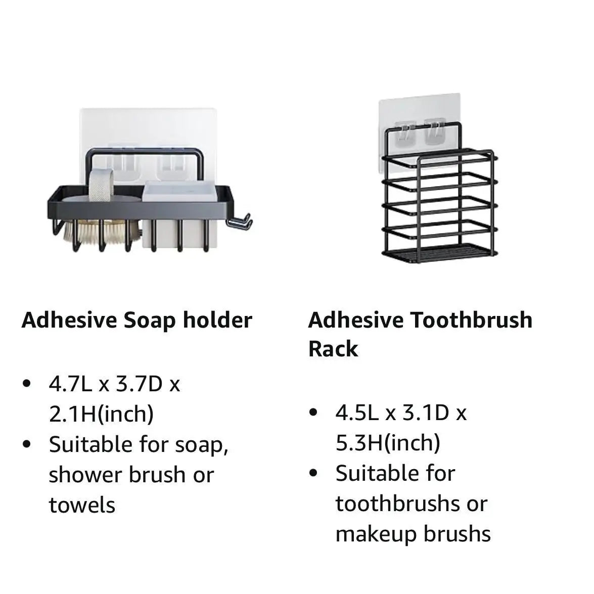 Premium Adhesive Shower Caddy Organizer Set 3 Pack / 5 Pack Rustproof Stainless Steel Bathroom Storage Shelf