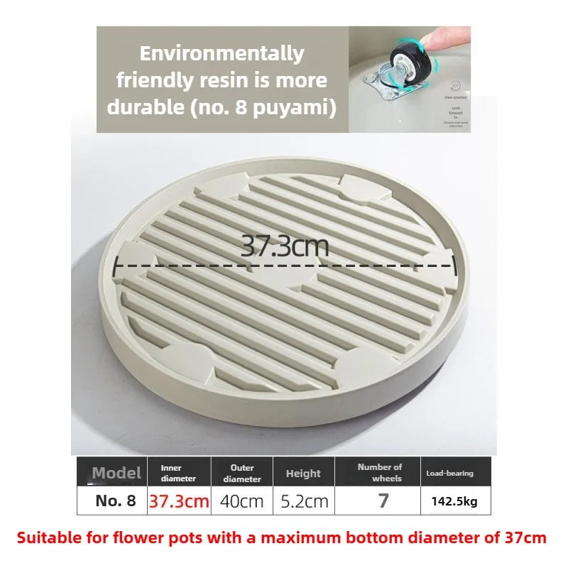 ABS Thicken Flowerpot Tray Bottom Pad Plastic Stable Universal Mobile Tray Universal Wheel Bottom Support Flowerpot Base Garden