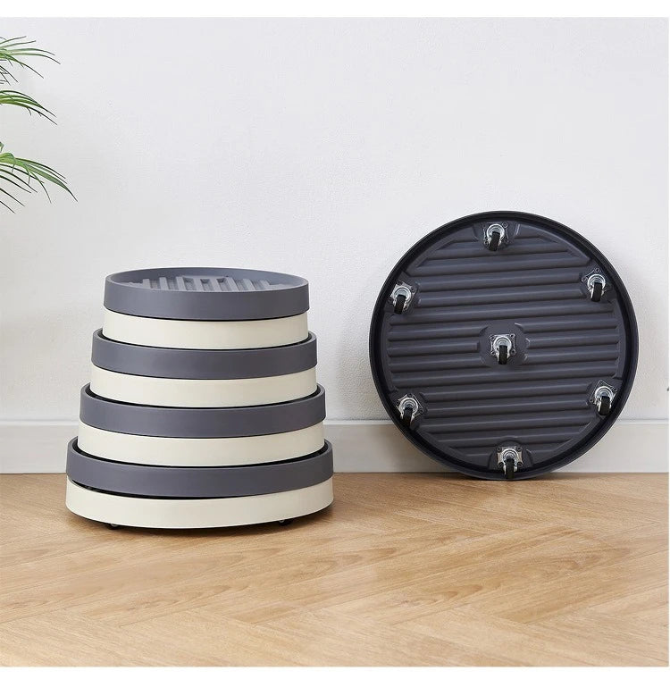ABS Thicken Flowerpot Tray Bottom Pad Plastic Stable Universal Mobile Tray Universal Wheel Bottom Support Flowerpot Base Garden