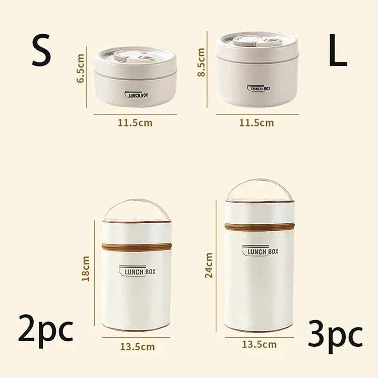 304 Stainless Steel Insulated Lunch Box Stackable Leakproof Bento Container Microwave Safe Food Storage