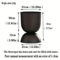 Black Villa Outdoor Garden Iron Art Planter Rust Resistant Floor Planter