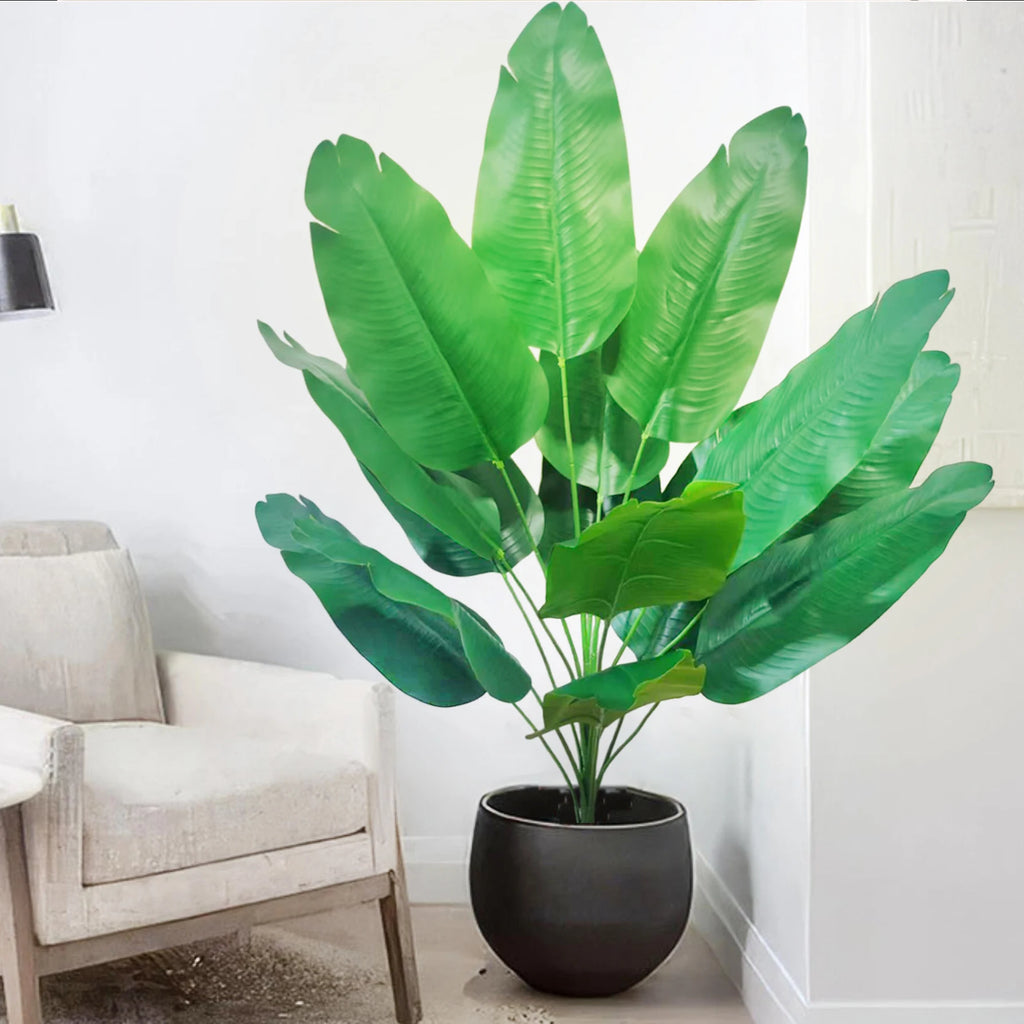 Large Artificial Tropical Palm Tree Banana Plant Real Touch Strelitzia Reginae Fake Plant for Home Garden Decor