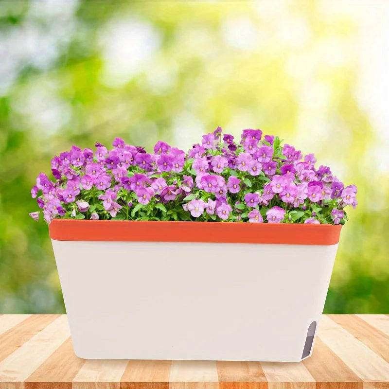 Self-Watering Windowsill Planter Kit – Modern Indoor Herb Garden with Water Level Indicator