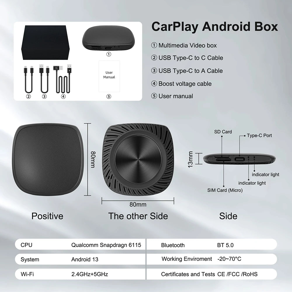 Premium 2-in-1 Wireless CarPlay & Android Auto Adapter – Plug & Play Smart USB Dongle for Seamless In-Car Connectivity