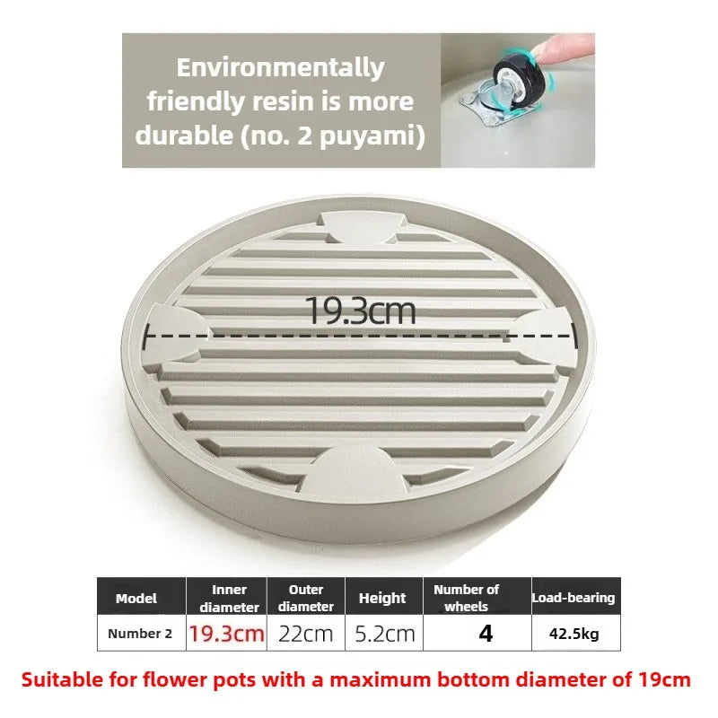 ABS Thicken Flowerpot Tray Bottom Pad Plastic Stable Universal Mobile Tray Universal Wheel Bottom Support Flowerpot Base Garden