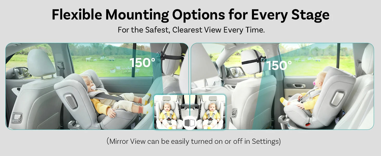 Ottocast Cabin Care Wireless CarPlay Baby Camera 1080P HD Backseat Monitor with Night Vision