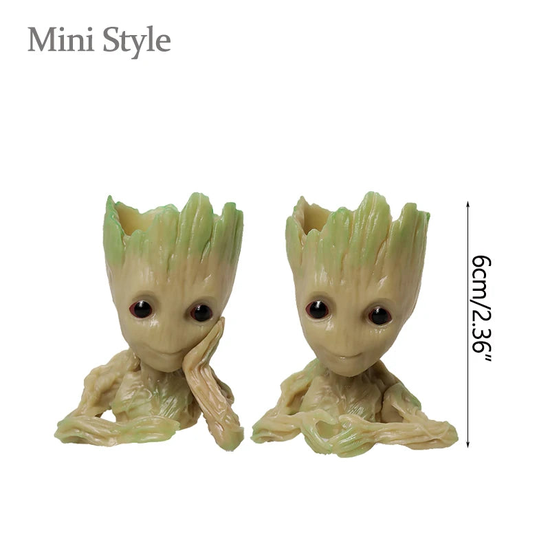 Mini Groot Figurine Home Decor Cartoon Tree Man Desk Ornament Creative Plant Holder Gift