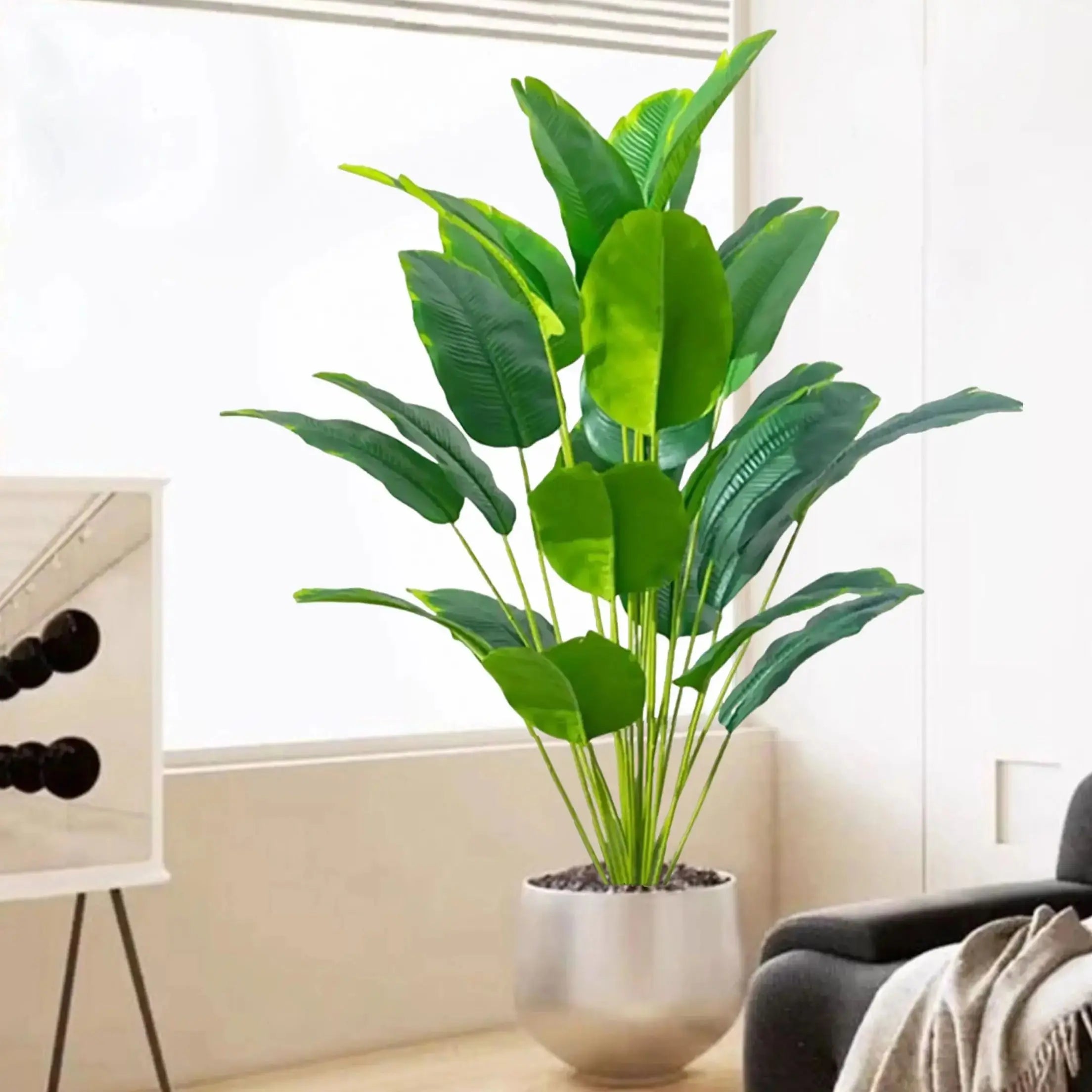 Large Artificial Tropical Palm Tree Banana Plant Real Touch Strelitzia Reginae Fake Plant for Home Garden Decor