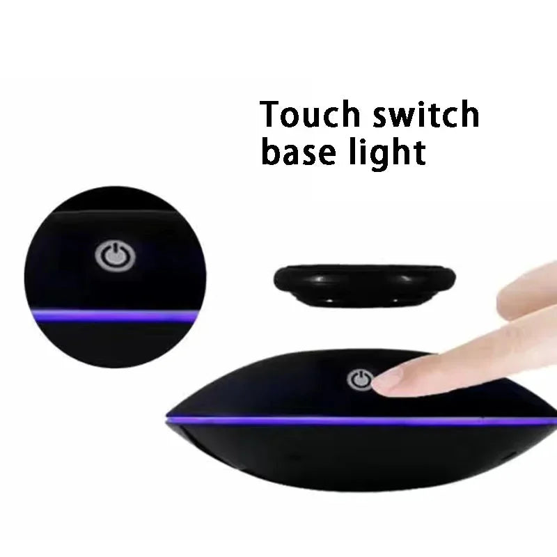 Magnetic Levitation Rotating Display Stand with LED Light Floating Base for Figures Jewelry Home Office Decor