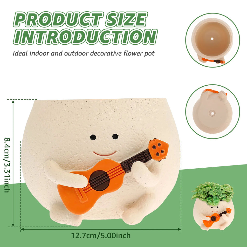 Smile Face Planter for Indoor Plant Rocking Chair Plant Pot with Drainage Hole Funny Small Pot for Indoor Outdoor Home Decor New