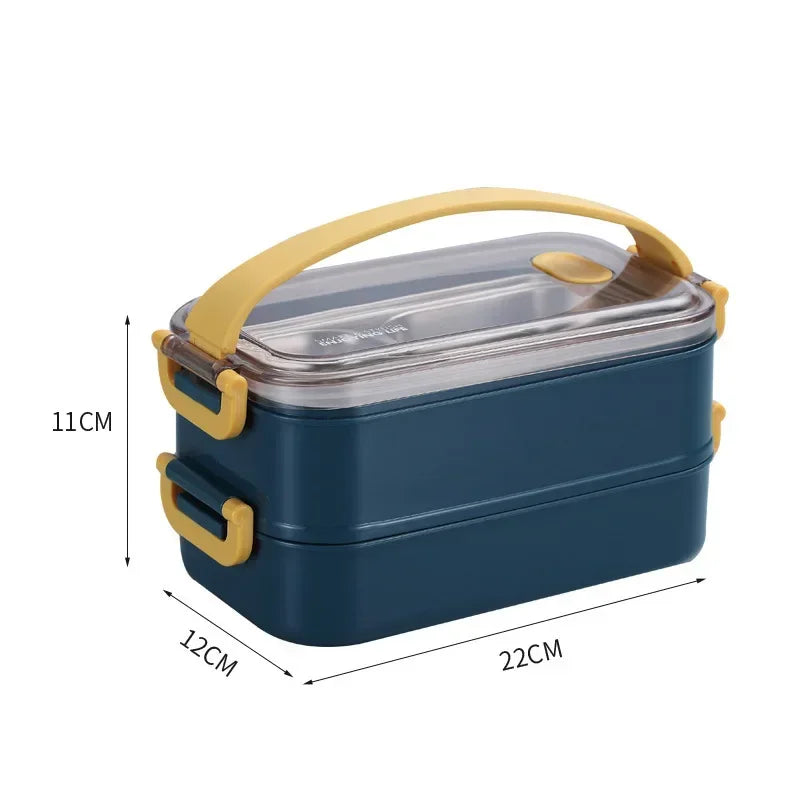 304 Stainless Steel Thermal Lunch Box Single Double Layer Bento Food Container Leakproof Office School Use