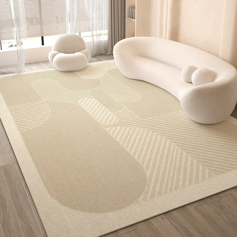 Cream Style Waterproof Living Room Carpet Anti Slip Bedroom Sofa Coffee Table Rug Modern Floor Mat