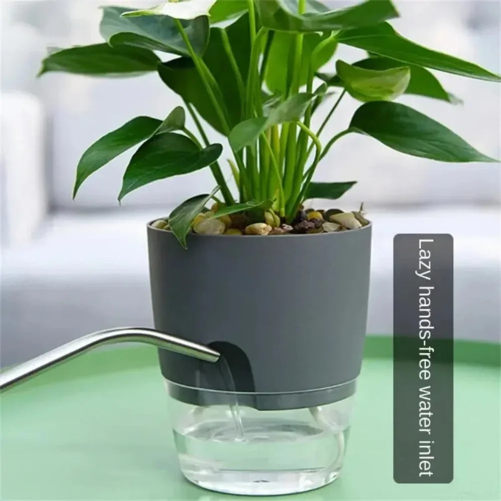 Self-Watering Plant Pots Set (5 or 10 Pack) – Double-Layer Hydroponic Flower & Succulent Planters for Home & Office Décor